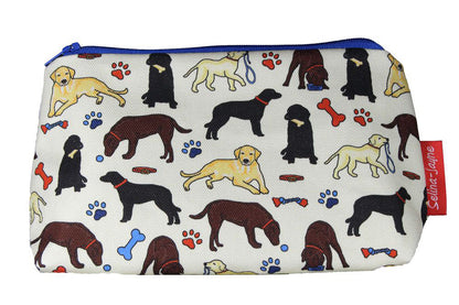 Premium Labrador makeup bag featuring wipe-clean lining and colourfast HD print, perfect dog lover gift