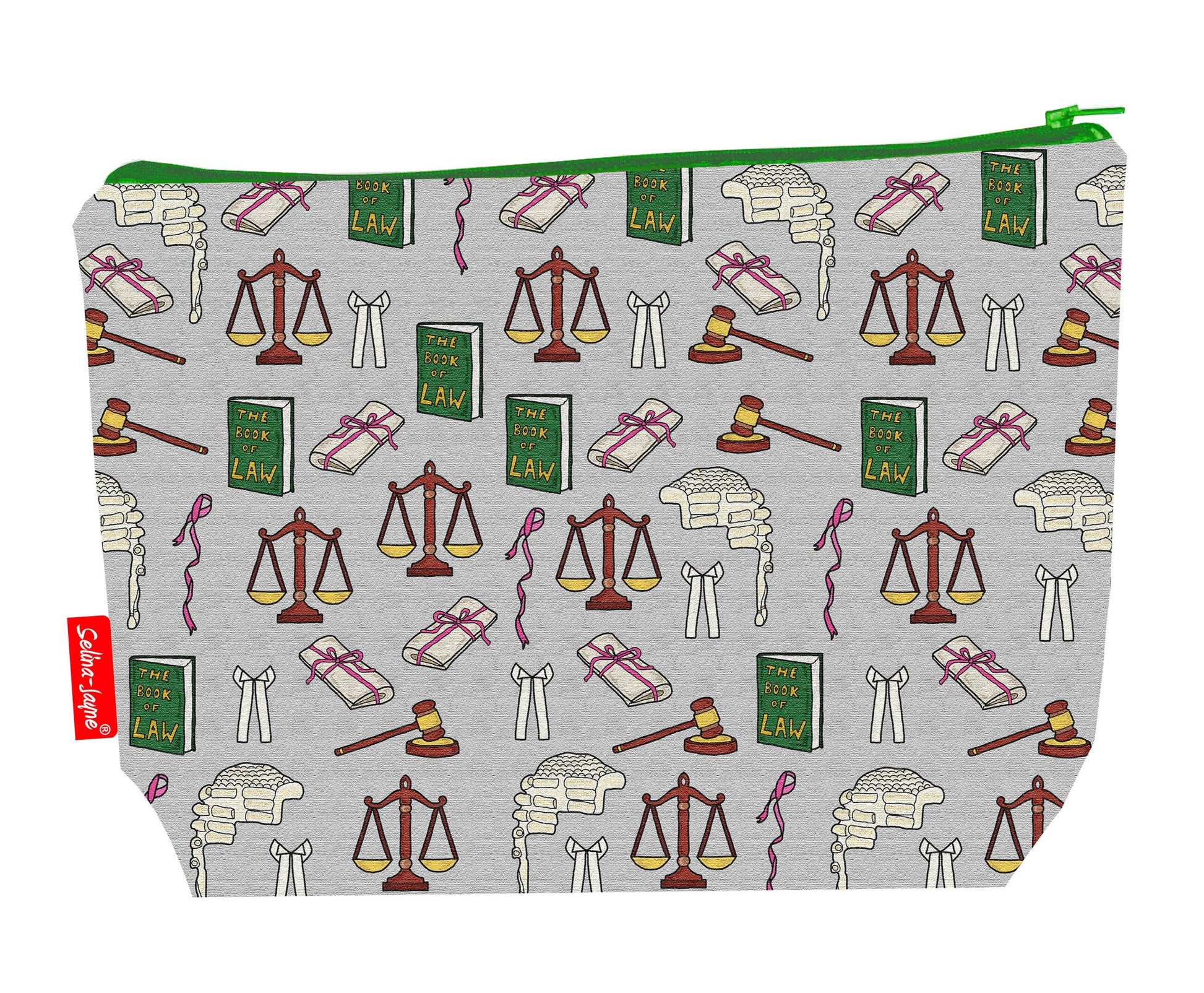 Lawyers toiletry bag with vibrant HD print and washable lining by Selina-Jayne Designs