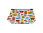 Lifeguard cosmetic bag with beach professional illustration on durable polyester fabric with colour-coordinated zipper