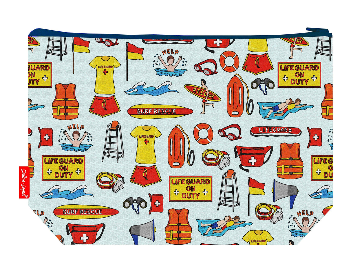 Lifeguard toiletry bag with vibrant HD print and washable lining by Selina-Jayne Designs