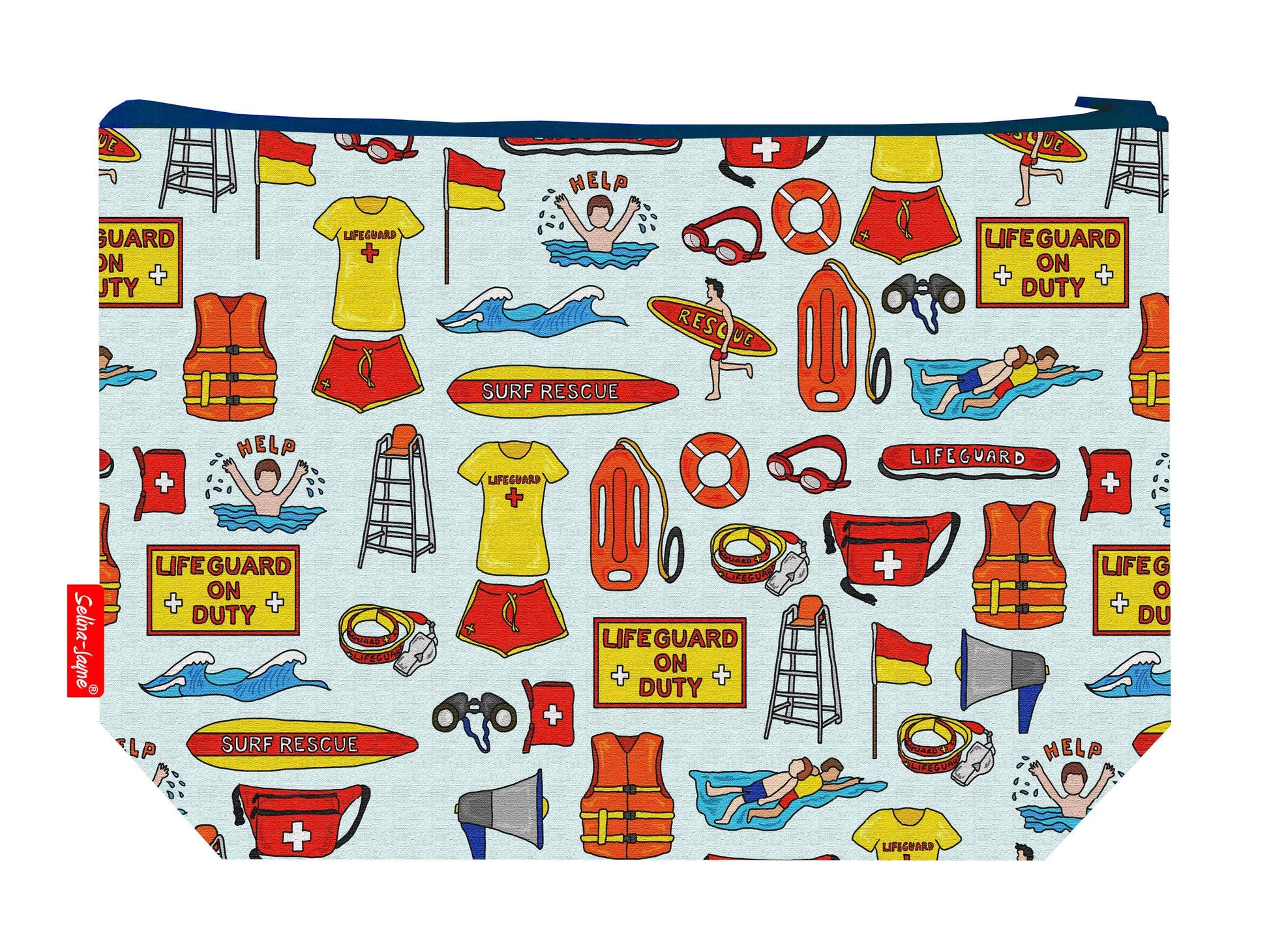 Lifeguard toiletry bag with vibrant HD print and washable lining by Selina-Jayne Designs