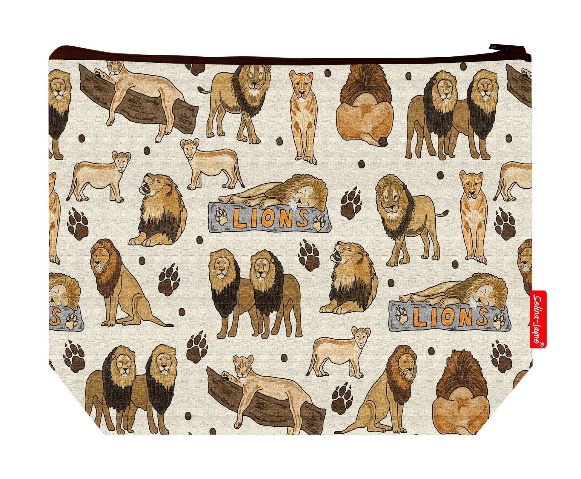 Premium 29cm wildlife lover wash bag perfect for lion enthusiasts