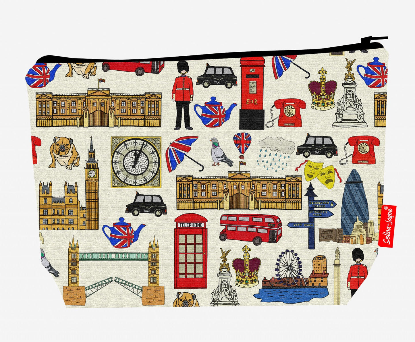 Premium 29cm British capital wash bag perfect for London lovers