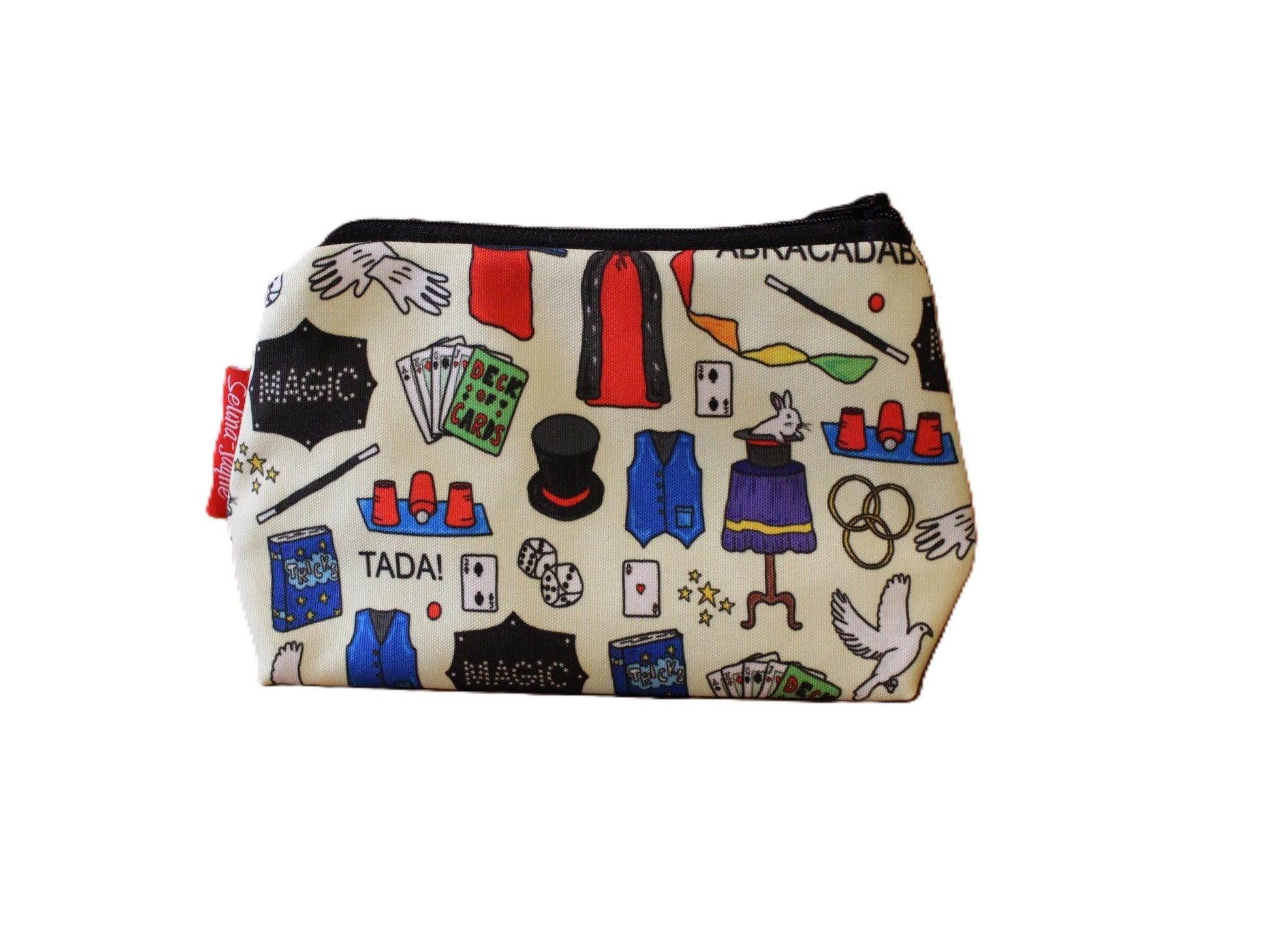 Magician cosmetic bag with vibrant HD print by Selina-Jayne, 17.5cm magic makeup bag with wipe-clean lining