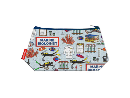 Marine Biologist cosmetic bag with vibrant HD print by Selina-Jayne, 17.5cm ocean science makeup bag with wipe-clean lining