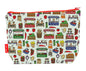 Market Day toiletry bag featuring vibrant fruit and vegetable print with washable lining