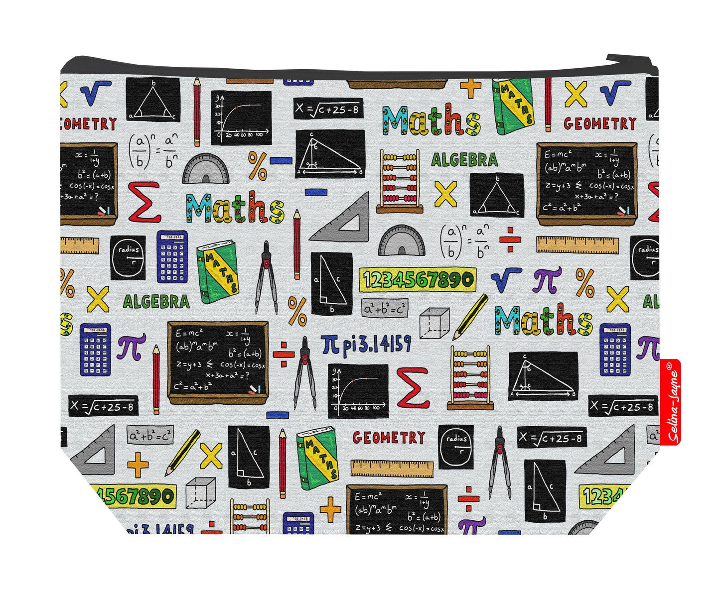 Premium 29cm wash bag with maths design, perfect for teachers and number enthusiasts