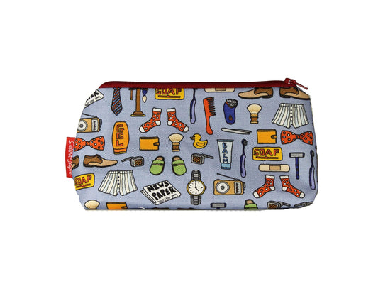 Men's Stuff cosmetic bag with vibrant HD print by Selina-Jayne, 17.5cm grooming makeup bag with wipe-clean lining