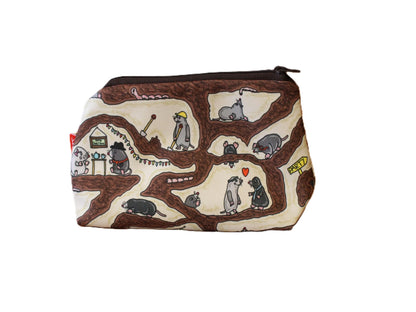 Moles cosmetic bag with vibrant HD print by Selina-Jayne, 17.5cm wildlife makeup bag with wipe-clean lining