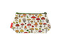 Mushrooms cosmetic bag by Selina-Jayne featuring vibrant botanical fungi graphics, colour-coordinated zipper, and compact 17.5cm design