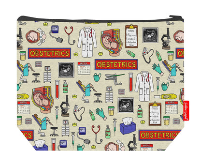 Premium 29cm obstetrician wash bag with vibrant healthcare print and practical storage space