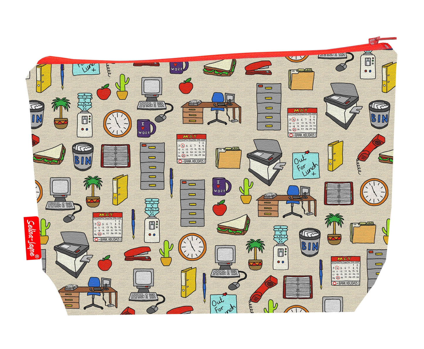 Office Worker toiletry bag with professional design showing washable lining and zip closure