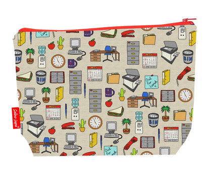 Office Worker toiletry bag with professional design showing washable lining and zip closure