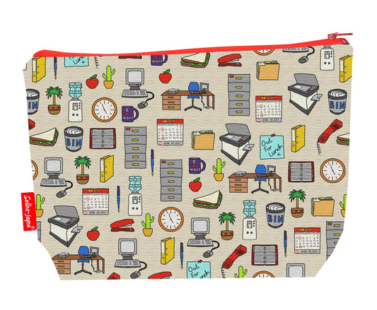 Office Worker toiletry bag with professional design showing washable lining and zip closure