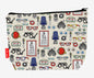 Opticians toiletry bag with eyecare design showing washable lining and zip closure