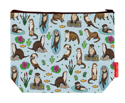 Premium 29cm otters wash bag with vibrant playful otter print and practical storage space
