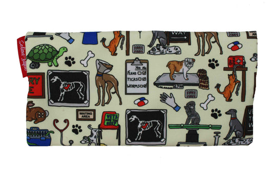 Pencil Case with veterinary-themed design on a white background