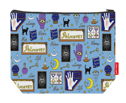 Premium 29cm palmistry wash bag with vibrant mystical print and practical storage space