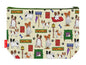 Papillon Dog toiletry bag with butterfly-eared dog design showing washable lining and zip closure