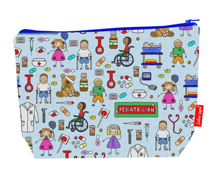 Premium 29cm pediatrician wash bag with vibrant pediatric healthcare print and practical storage space