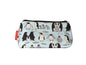 Penguins cosmetic bag by Selina-Jayne featuring vibrant Antarctic bird graphics, colour-coordinated zipper, and compact 17.5cm design