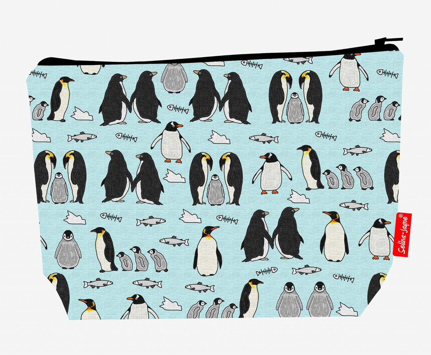 Premium 29cm penguins wash bag with vibrant flightless bird print and practical storage space