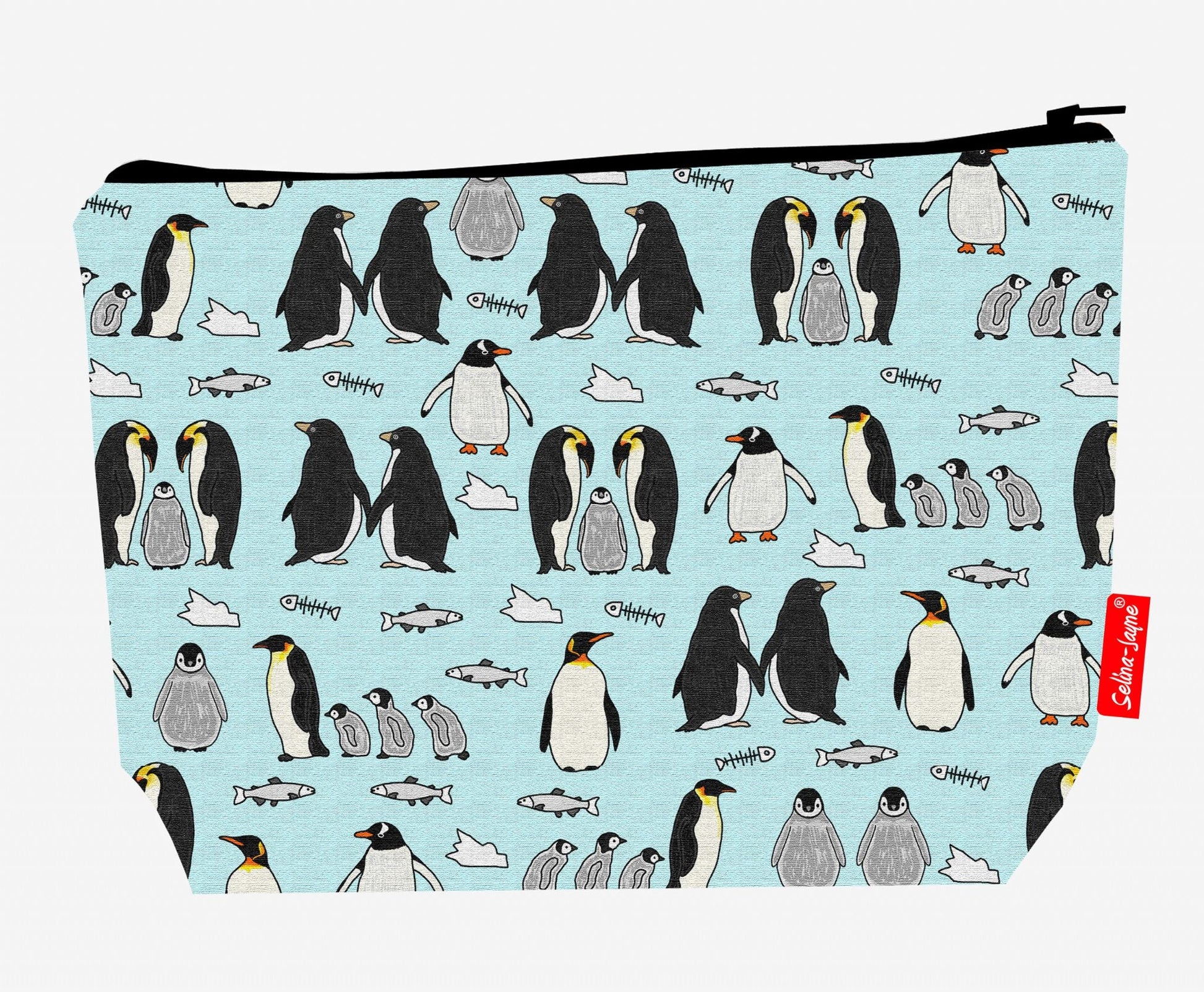 Premium 29cm penguins wash bag with vibrant flightless bird print and practical storage space