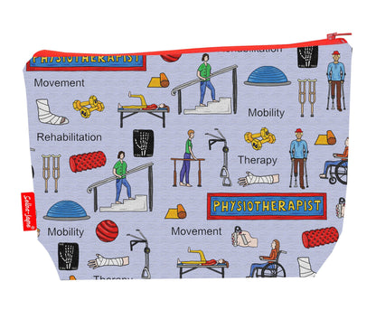 Premium physiotherapist toiletry bag with vibrant HD print and washable lining by Selina-Jayne Designs