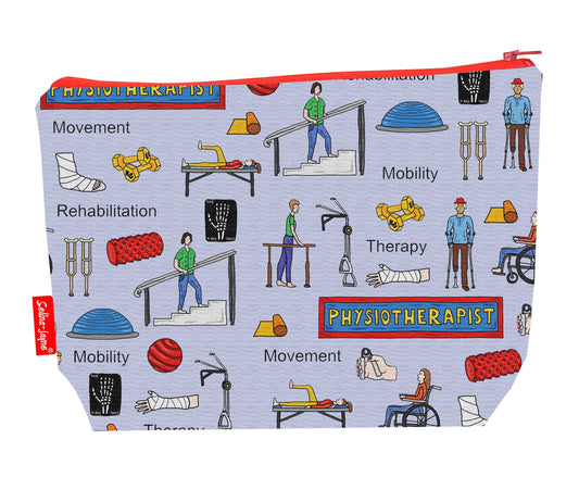 Premium physiotherapist toiletry bag with vibrant HD print and washable lining by Selina-Jayne Designs