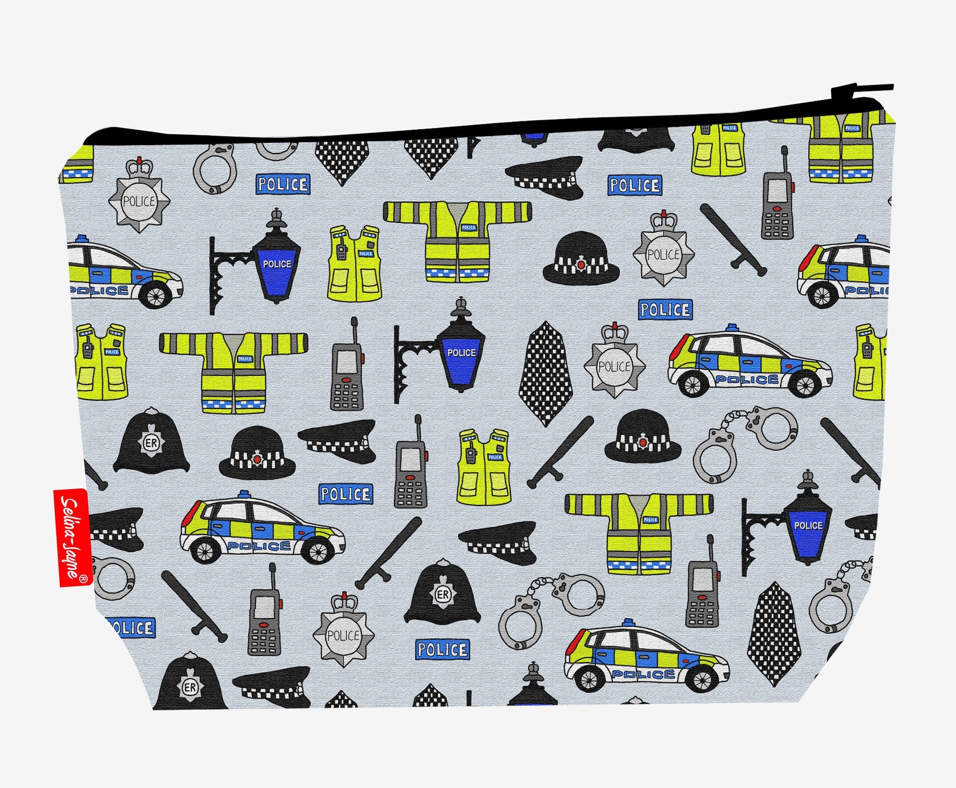 Police toiletry bag showing professional law enforcement design with washable lining and coordinated zip