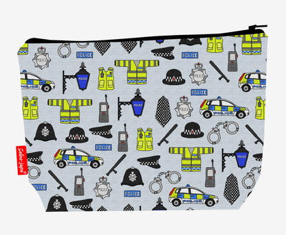 Police toiletry bag showing professional law enforcement design with washable lining and coordinated zip