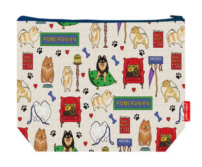 Premium dog lover wash bag perfect for Pomeranian owners and toy breed enthusiasts