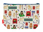 Pomeranian dog toiletry bag showing adorable fluffy dog breed design with washable lining and coordinated zip