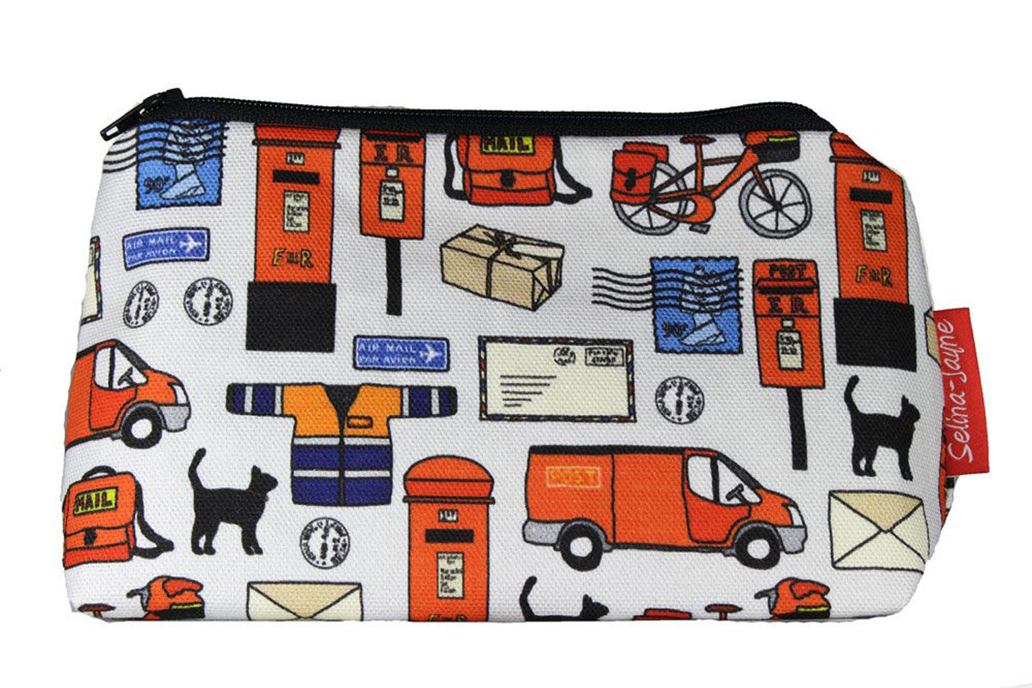 Postman cosmetic bag by Selina-Jayne featuring vibrant postal worker design with HD print on durable polyester fabric