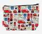 Postman toiletry bag showing cheerful postal worker design with washable lining and coordinated zip