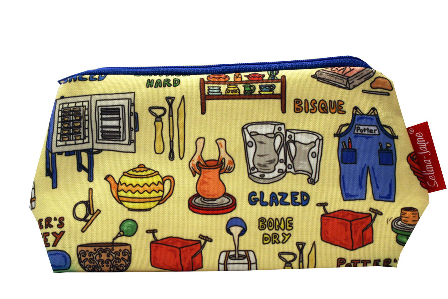 Potter Ceramicist cosmetic bag by Selina-Jayne featuring vibrant pottery maker design with HD print on durable polyester fabric