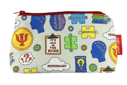 Psychologist cosmetic bag by Selina-Jayne featuring vibrant psychology design with HD print on durable polyester fabric