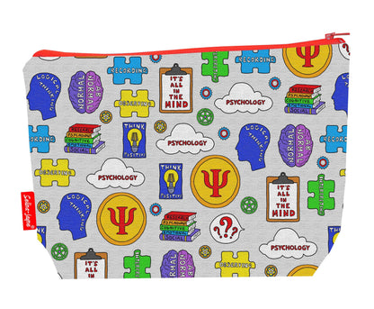 Psychologist toiletry bag showing professional mental health design with washable lining and coordinated zip