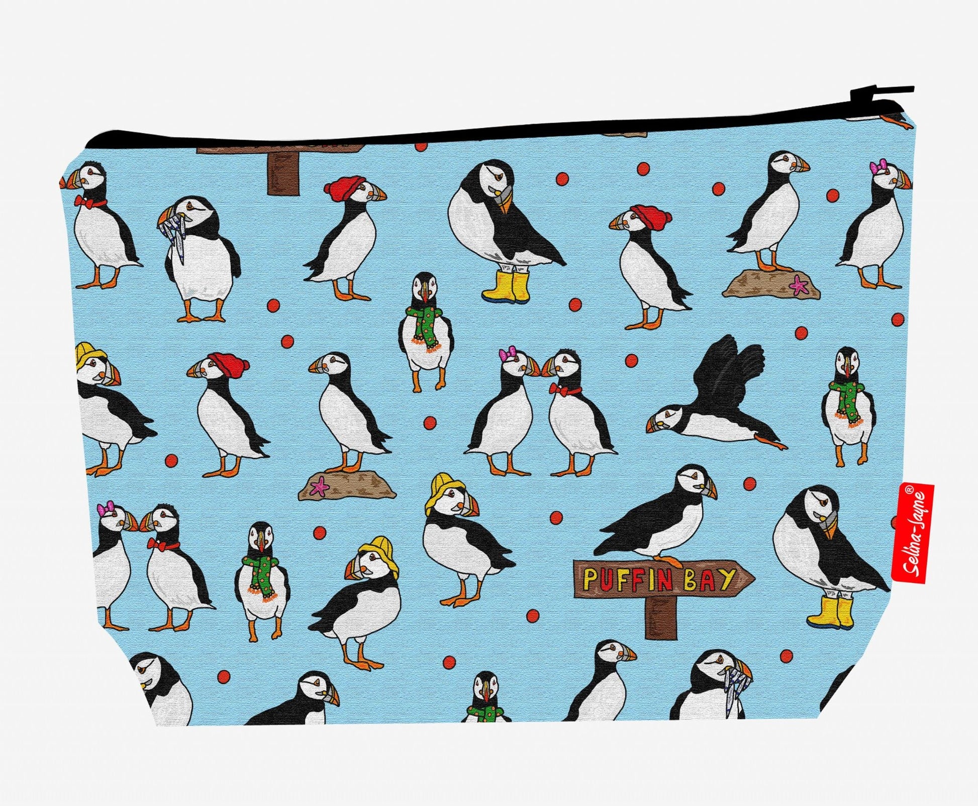 Premium seabird wildlife wash bag perfect for puffin lovers and coastal wildlife enthusiasts