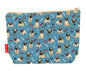 Pug dogs toiletry bag showing adorable wrinkly-faced dog breed design with washable lining and coordinated zip