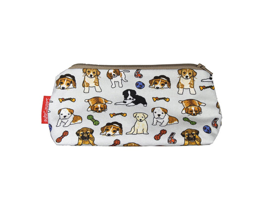 Puppies cosmetic bag by Selina-Jayne featuring vibrant puppy lover design with HD print on durable polyester fabric