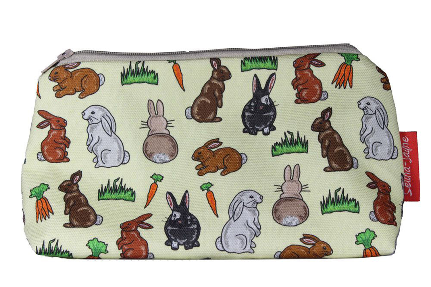 Rabbits cosmetic bag by Selina-Jayne featuring vibrant bunny lover design with HD print on durable polyester fabric