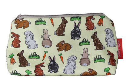 Rabbits cosmetic bag by Selina-Jayne featuring vibrant bunny lover design with HD print on durable polyester fabric