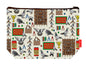 Racing pigeons toiletry bag showing dynamic homing bird design with washable lining and coordinated zip