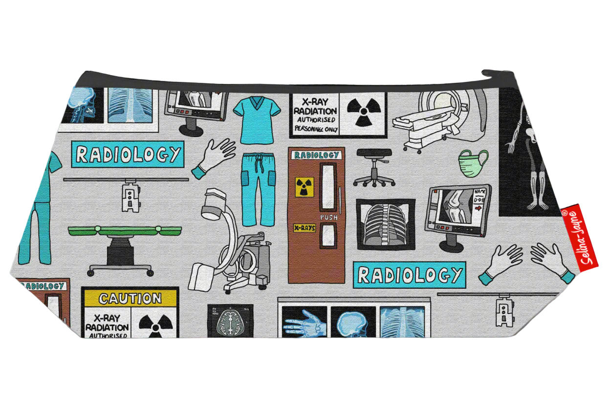 Radiologist cosmetic bag by Selina-Jayne featuring vibrant radiology design with HD print on durable polyester fabric