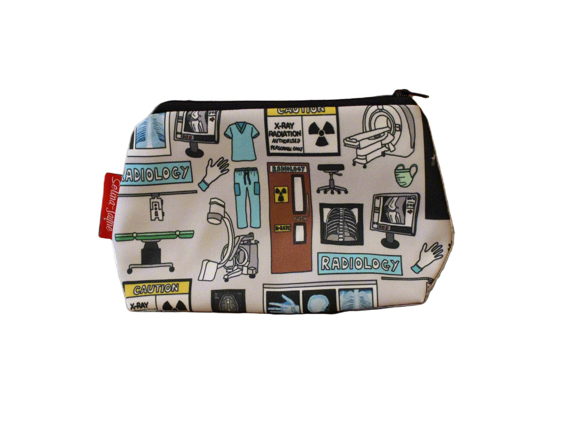 Radiologist cosmetic bag by Selina-Jayne featuring vibrant radiology design with HD print on durable polyester fabric
