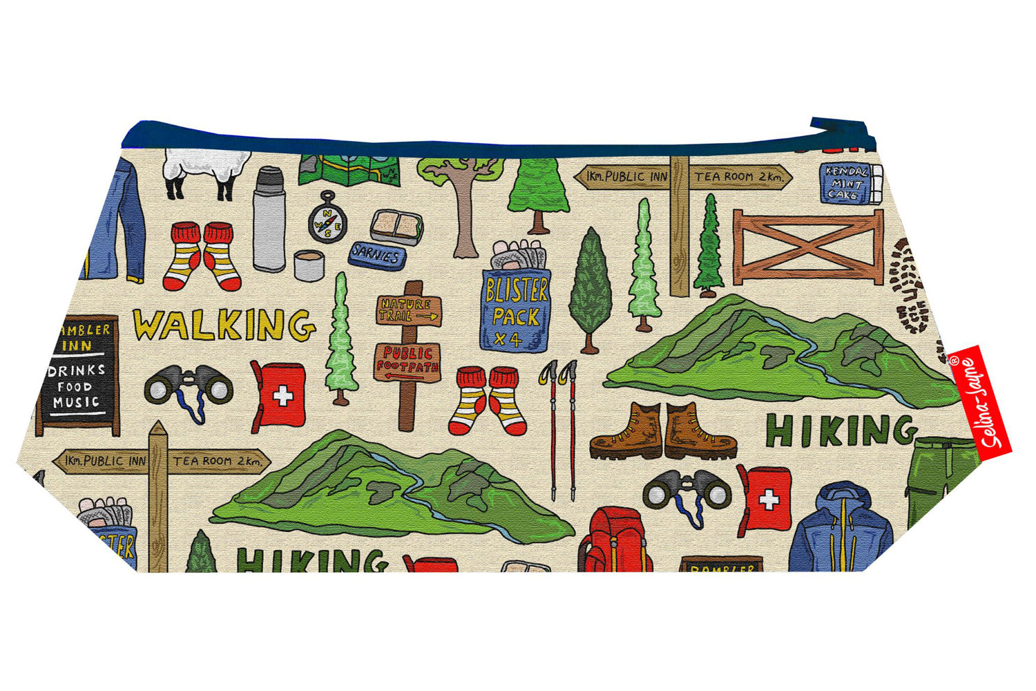 Rambler cosmetic bag by Selina-Jayne featuring vibrant walking enthusiast design with HD print on durable polyester fabric