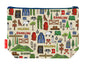 Rambler toiletry bag showing scenic countryside and hiking design with washable lining and coordinated zip