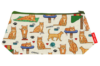 Red Ginger Cats cosmetic bag by Selina-Jayne featuring vibrant ginger cat design with HD print on durable polyester fabric