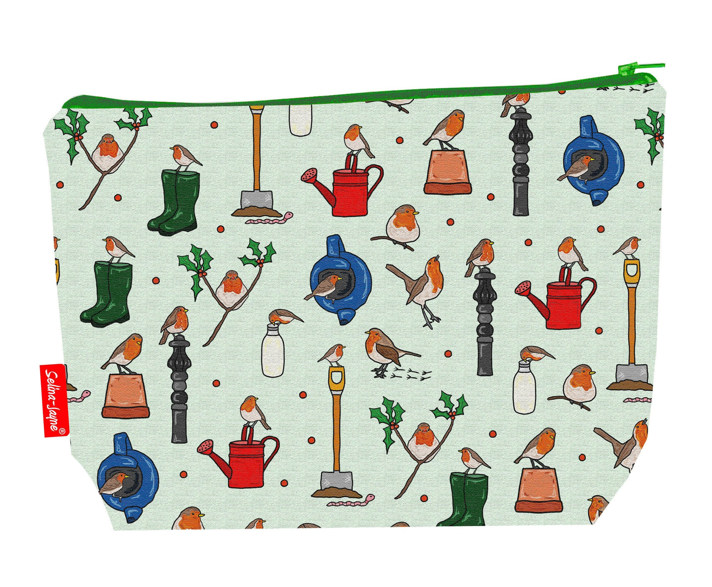 Robins toiletry bag with vibrant HD print and washable lining by Selina-Jayne Designs